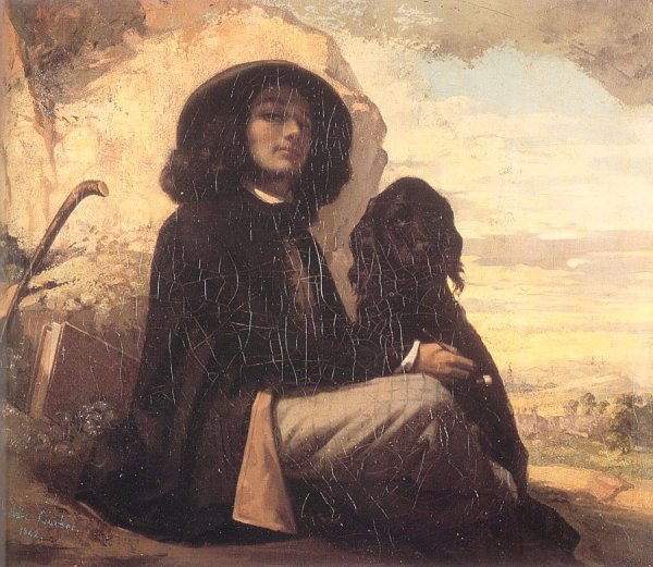 Self Portrait (or Courbet with a Black Dog)