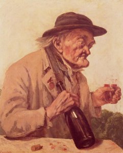 Old Man with a glass of wine