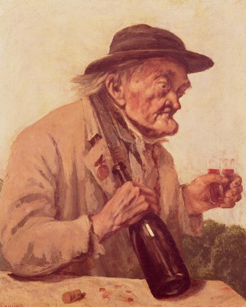 Old Man with a glass of wine